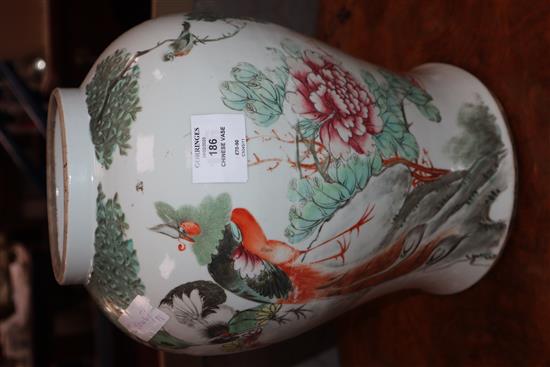 A 19th century Chinese famille rose baluster vase height 36cm